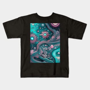 Other Worldly Designs- nebulas, stars, galaxies, planets with feathers Kids T-Shirt